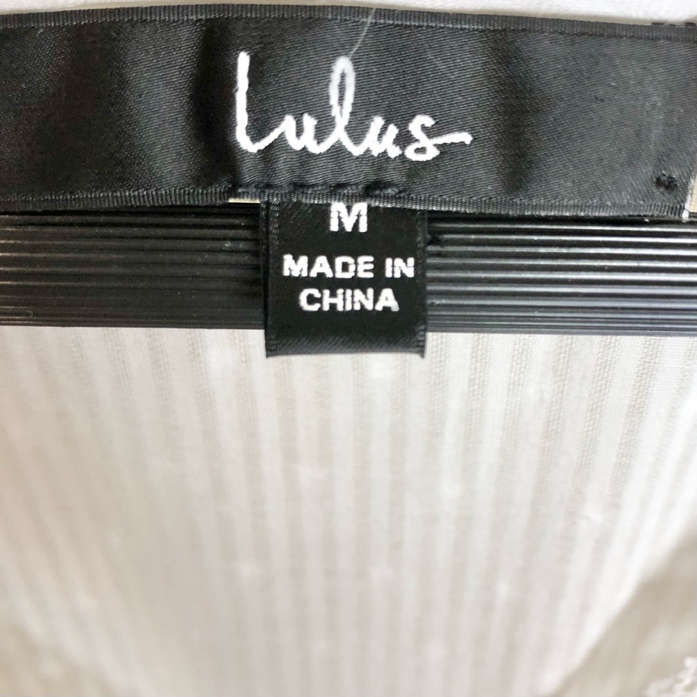 Lulu's Folklore White Swiss Dot Lace Short Sleeve Tiered Midi Dress NWT - Picture 8 of 9